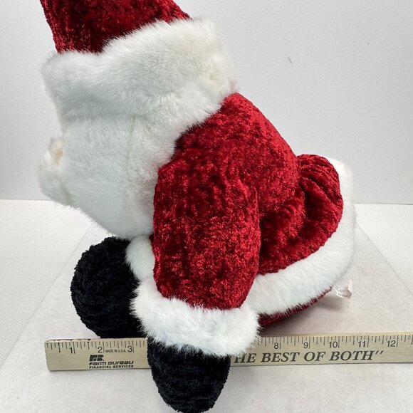 Vtg Main Joy Santa Claus Plush Stuffed Toy Red White Outfit Hat Pom 22" Soft - Picture 14 of 15